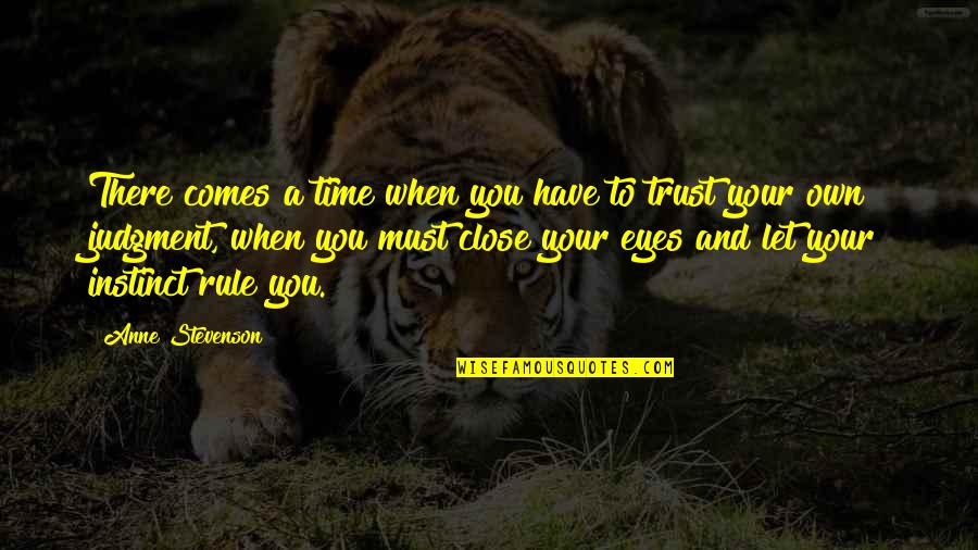 Instinct Trust Quotes By Anne Stevenson: There comes a time when you have to
