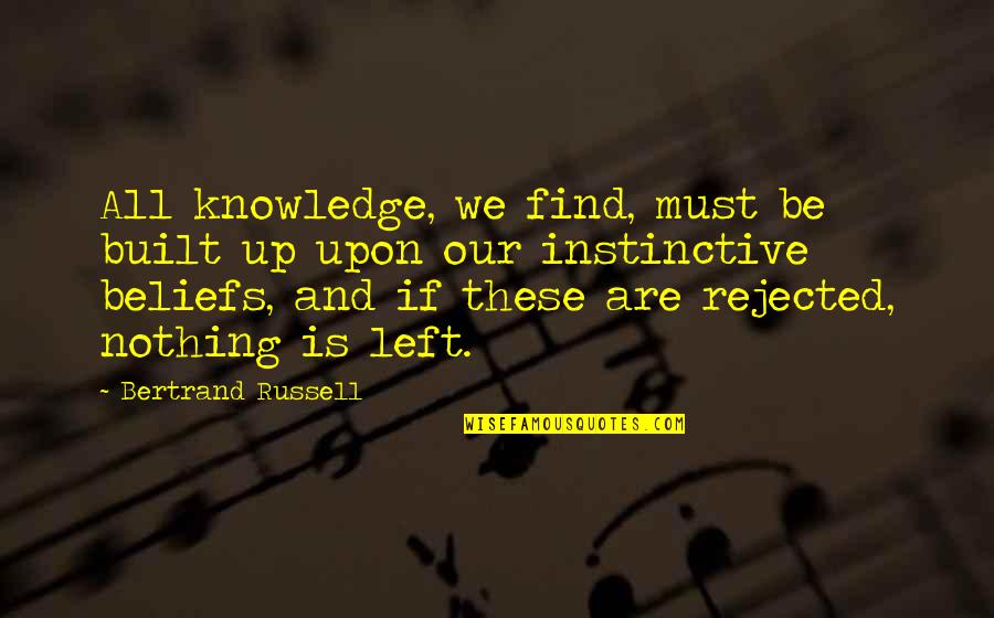 Instinctive Knowledge Quotes By Bertrand Russell: All knowledge, we find, must be built up