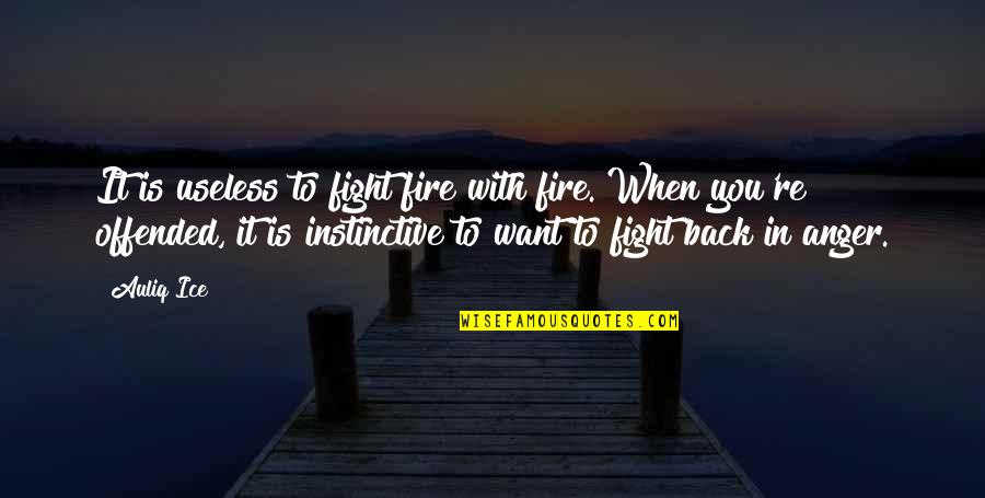 Instinctive Quotes By Auliq Ice: It is useless to fight fire with fire.