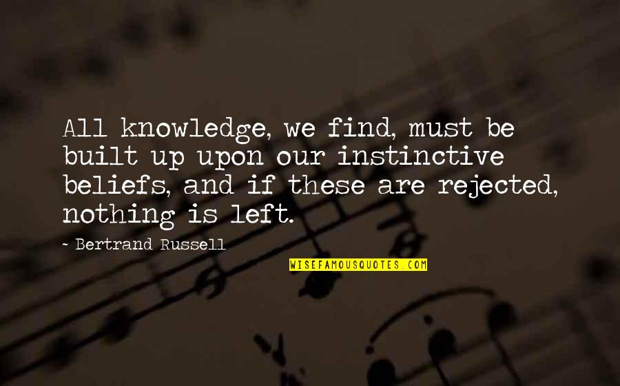 Instinctive Quotes By Bertrand Russell: All knowledge, we find, must be built up
