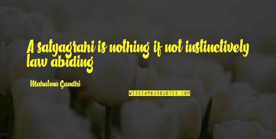 Instinctively Quotes By Mahatma Gandhi: A satyagrahi is nothing if not instinctively law-abiding.