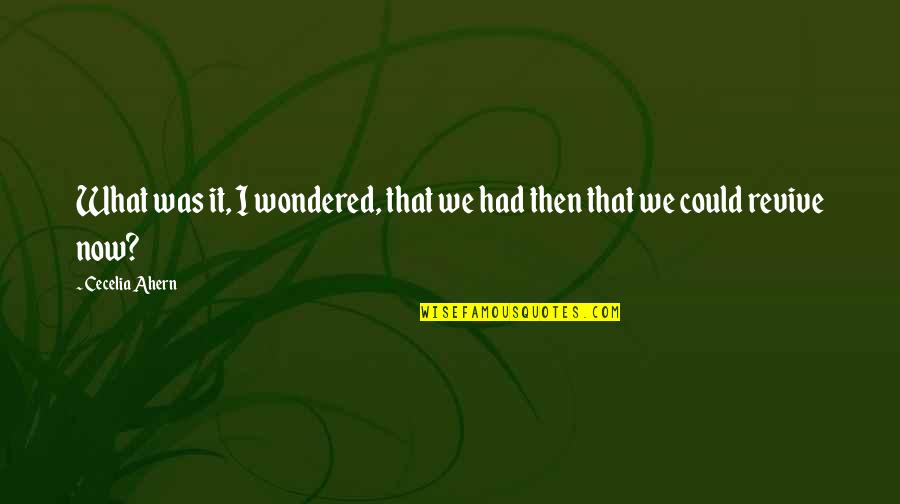 Institucionet Quotes By Cecelia Ahern: What was it, I wondered, that we had