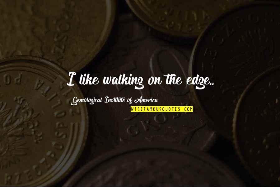 Institute Quotes By Gemological Institute Of America: I like walking on the edge..