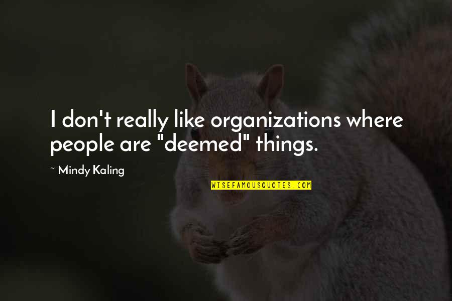 Institutionalism Quotes By Mindy Kaling: I don't really like organizations where people are