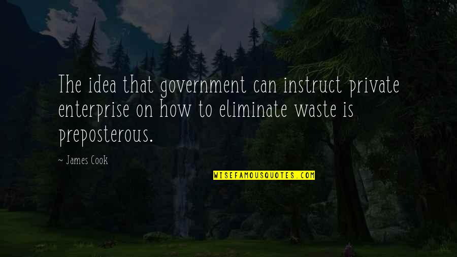 Instruct Quotes By James Cook: The idea that government can instruct private enterprise