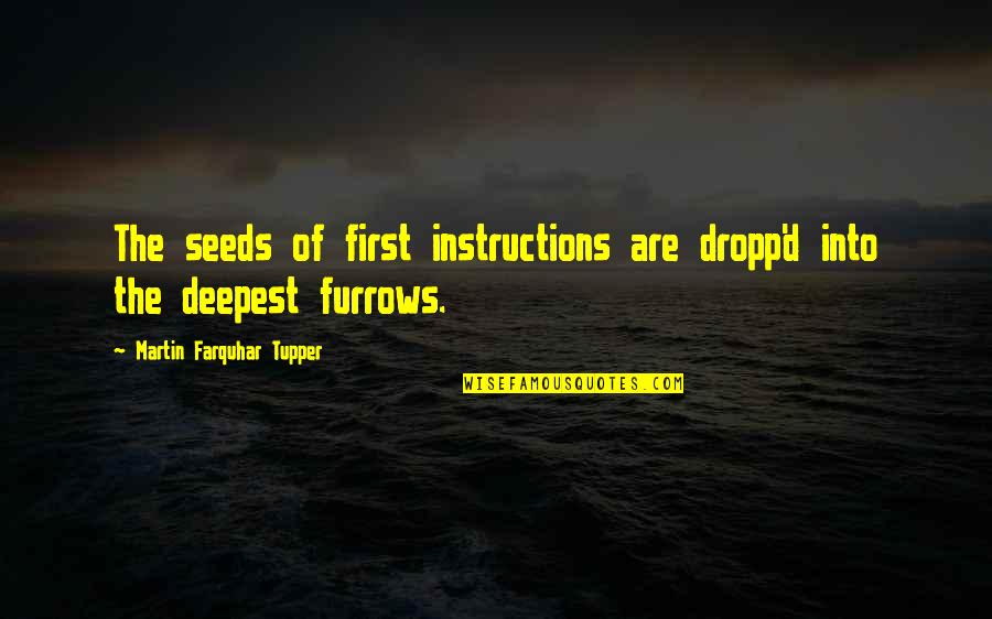 Instructions Not Quotes By Martin Farquhar Tupper: The seeds of first instructions are dropp'd into