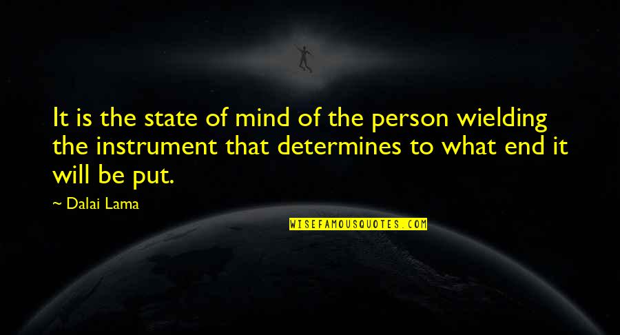 Instruments Quotes By Dalai Lama: It is the state of mind of the