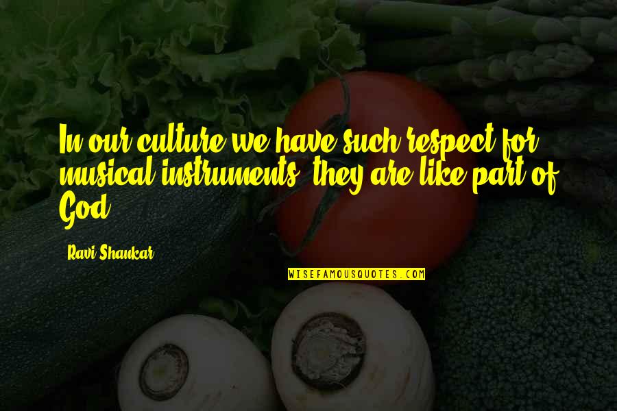 Instruments Quotes By Ravi Shankar: In our culture we have such respect for