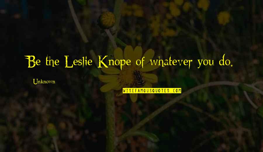 Instrumentum Thaumcraft Quotes By Unknown: Be the Leslie Knope of whatever you do.
