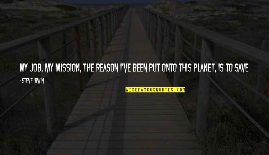 Insubmissive Quotes By Steve Irwin: My job, my mission, the reason I've been