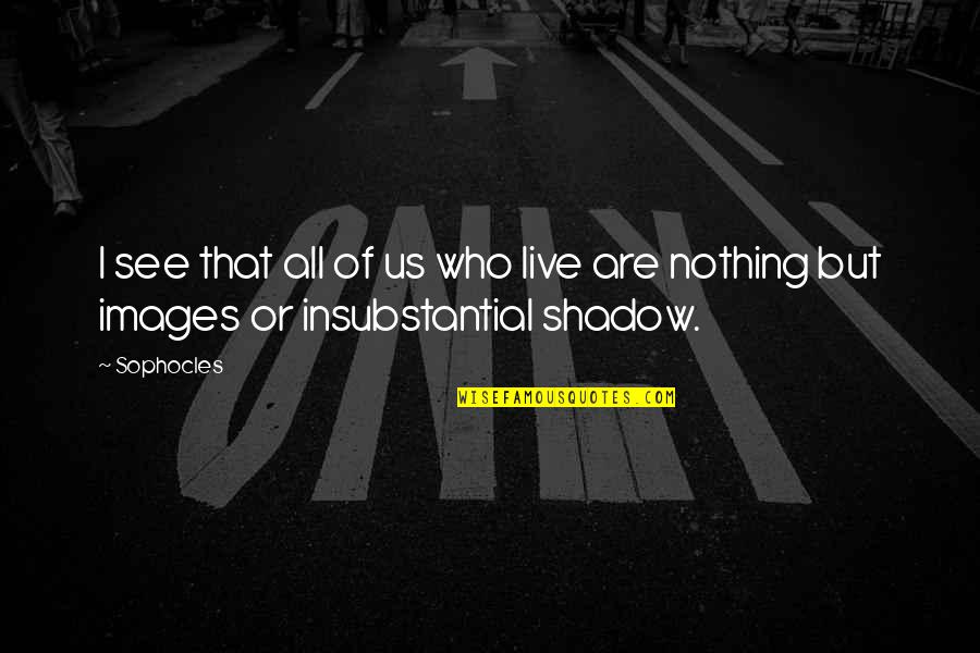 Insubstantial Quotes By Sophocles: I see that all of us who live