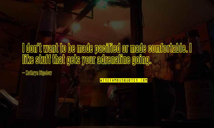 Insufficiency Quotes By Kathryn Bigelow: I don't want to be made pacified or