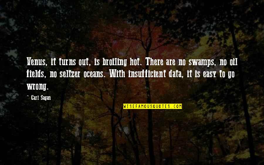 Insufficient Quotes By Carl Sagan: Venus, it turns out, is broiling hot. There Insufficient Quotes By Carl Sagan: Venus, it turns out, is broiling hot. There