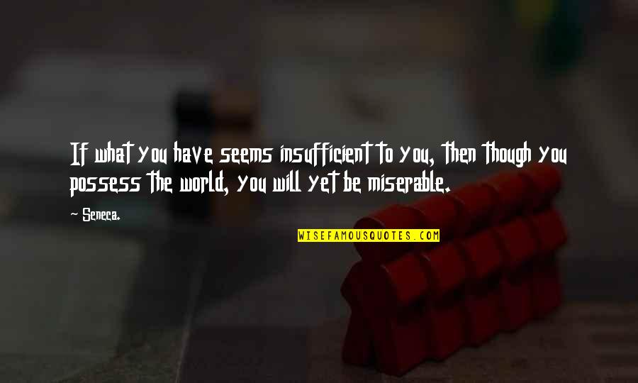 Insufficient Quotes By Seneca.: If what you have seems insufficient to you,