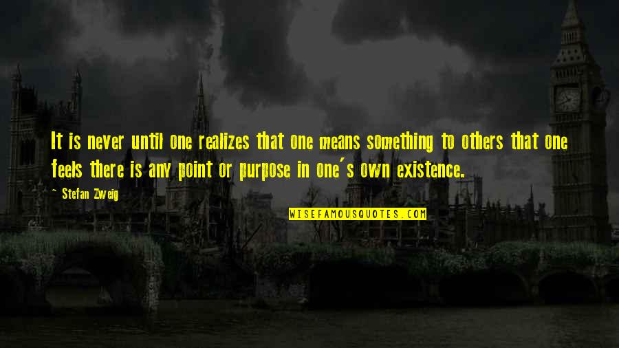 Insulting Someone's Intelligence Quotes By Stefan Zweig: It is never until one realizes that one