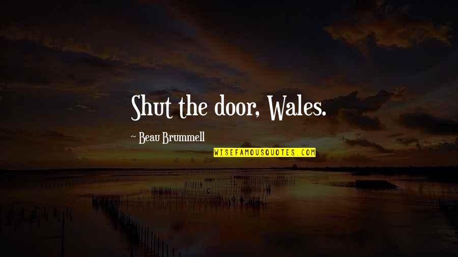 Insurance Inspirational Quotes By Beau Brummell: Shut the door, Wales.