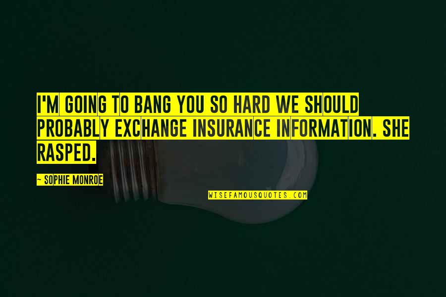 Insurance Plus Quotes By Sophie Monroe: I'm going to bang you so hard we