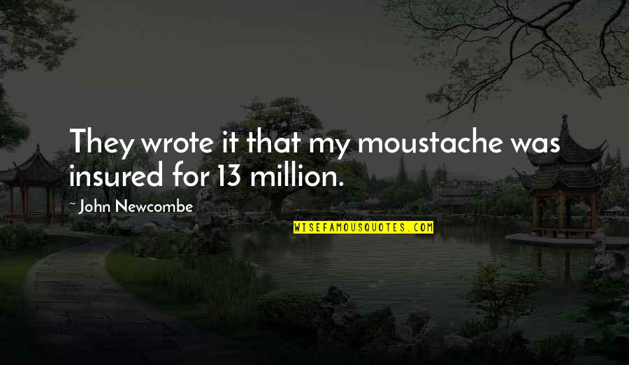 Insured Quotes By John Newcombe: They wrote it that my moustache was insured