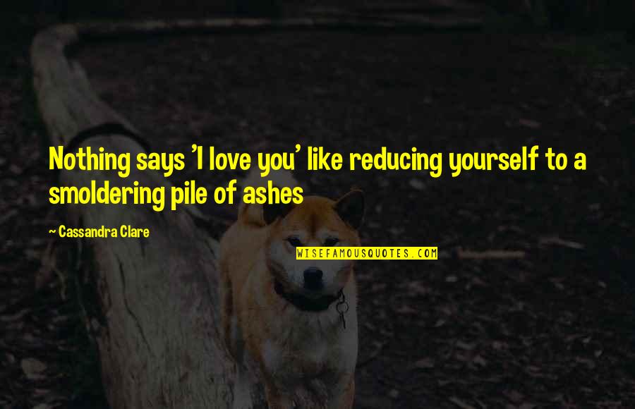 Insurgencies Quotes By Cassandra Clare: Nothing says 'I love you' like reducing yourself