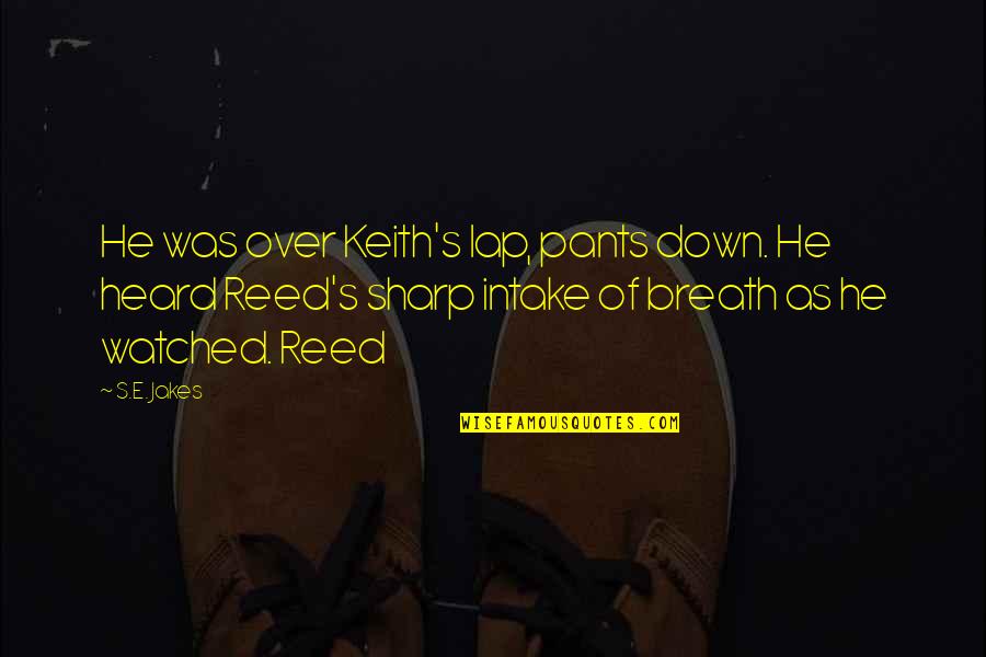 Intake Quotes By S.E. Jakes: He was over Keith's lap, pants down. He