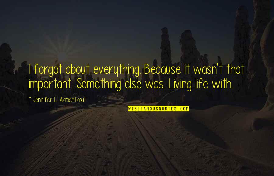 Integritus Quotes By Jennifer L. Armentrout: I forgot about everything. Because it wasn't that