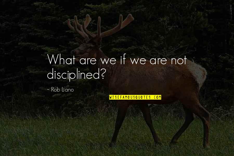 Integrity In Leadership Quotes By Rob Liano: What are we if we are not disciplined?