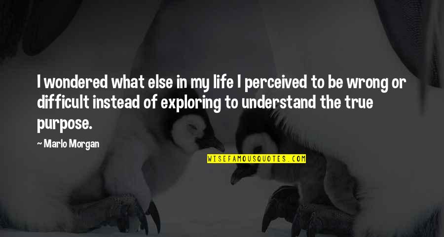 Intelecto El Quotes By Marlo Morgan: I wondered what else in my life I