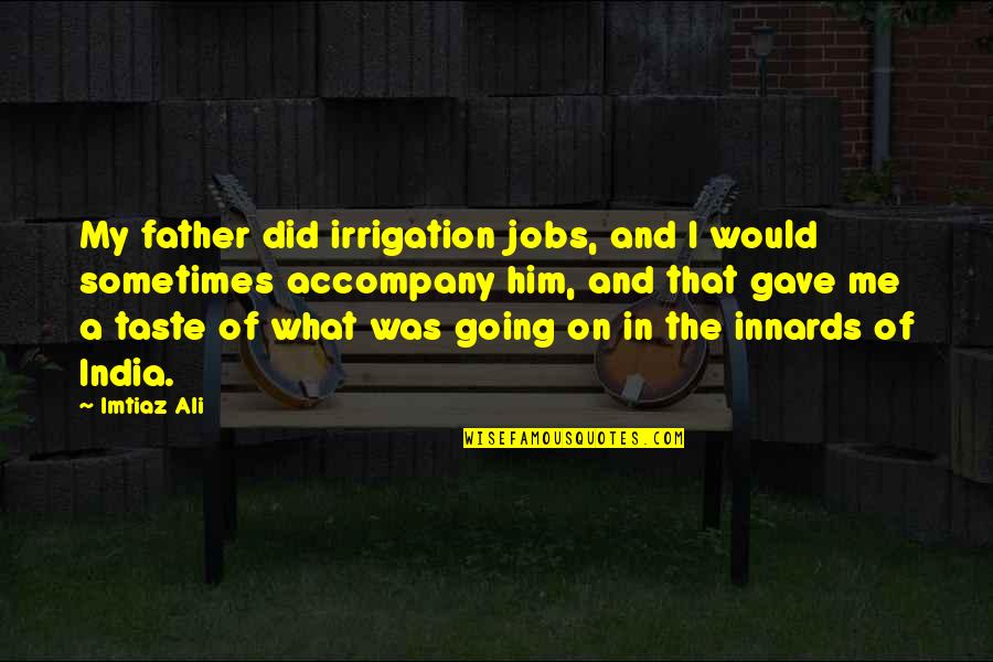 Inteligencia De Negocios Quotes By Imtiaz Ali: My father did irrigation jobs, and I would
