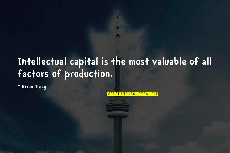 Intellectual Capital Quotes By Brian Tracy: Intellectual capital is the most valuable of all