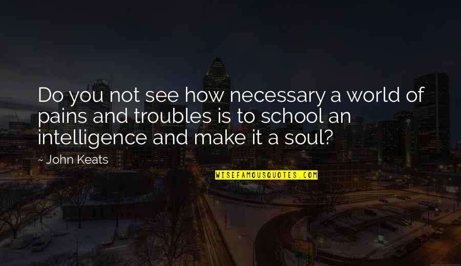 Intelligence And Depression Quotes By John Keats: Do you not see how necessary a world
