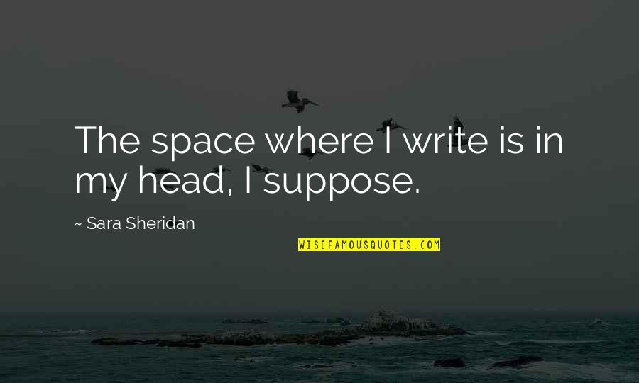 Intelligent And Romantic Quotes By Sara Sheridan: The space where I write is in my