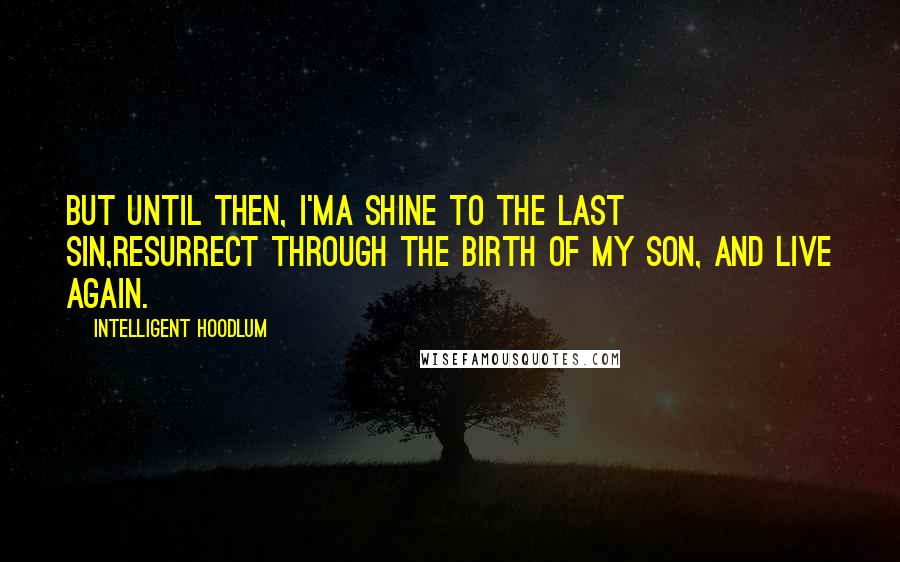 Intelligent Hoodlum quotes: But until then, I'ma shine to the last sin,Resurrect through the birth of my son, and live again.
