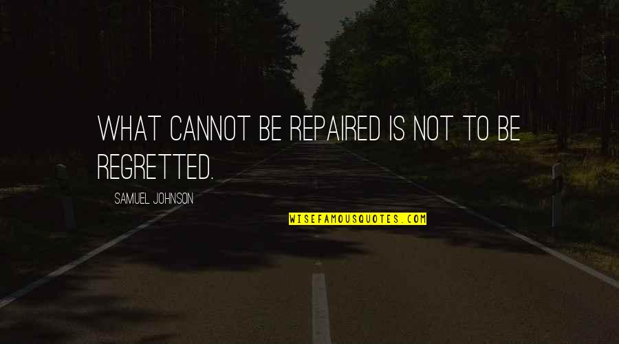 Intelligent Investor Quotes By Samuel Johnson: What cannot be repaired is not to be