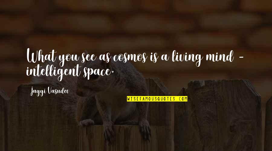 Intelligent Love Quotes By Jaggi Vasudev: What you see as cosmos is a living