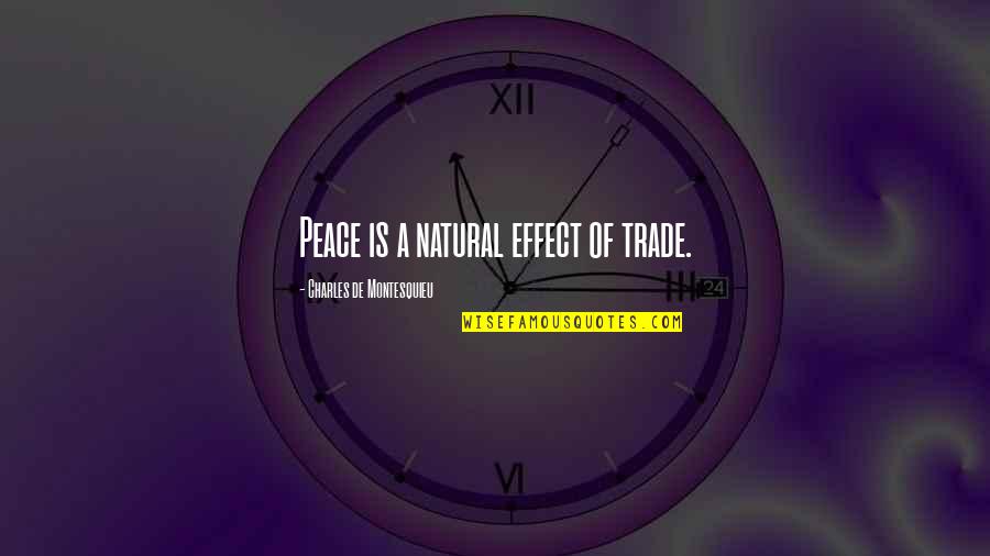 Intelligente In English Quotes By Charles De Montesquieu: Peace is a natural effect of trade.