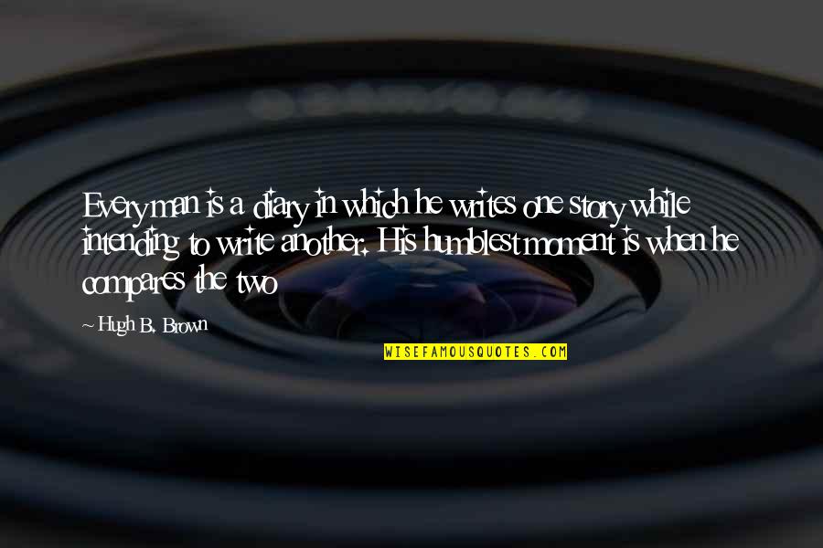 Intending Quotes By Hugh B. Brown: Every man is a diary in which he