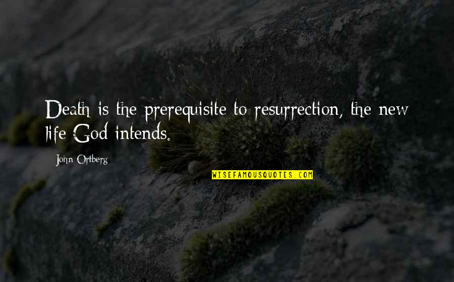 Intends To Quotes By John Ortberg: Death is the prerequisite to resurrection, the new