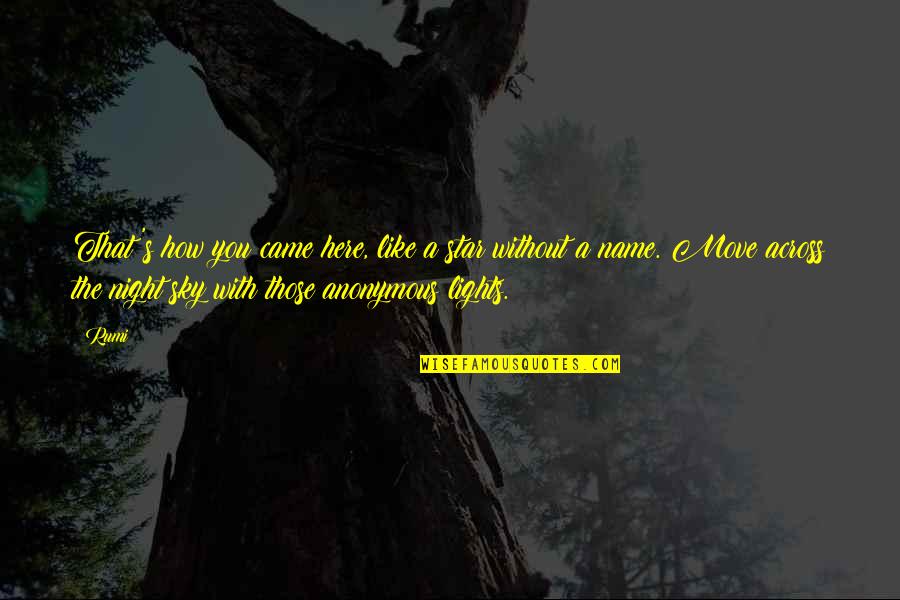 Intense Bible Quotes By Rumi: That's how you came here, like a star