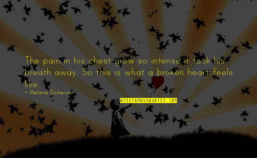 Intense Pain Quotes By Melanie Dickerson: The pain in his chest grew so intense