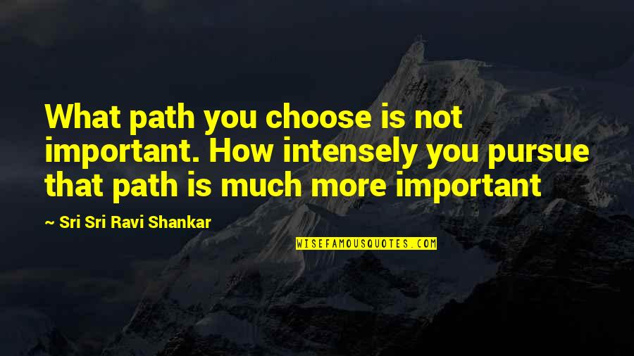 Intensely Quotes By Sri Sri Ravi Shankar: What path you choose is not important. How