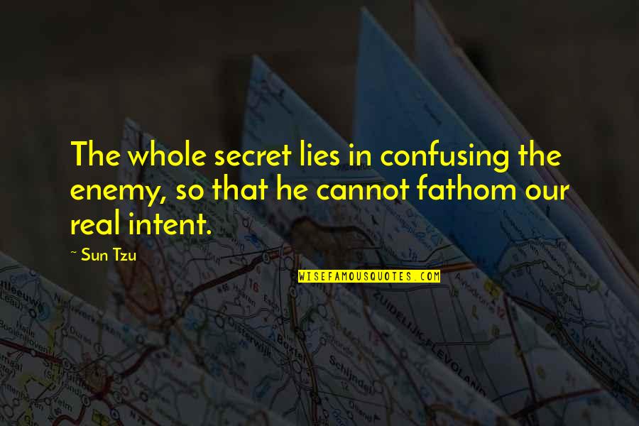 Intent The Quotes By Sun Tzu: The whole secret lies in confusing the enemy,