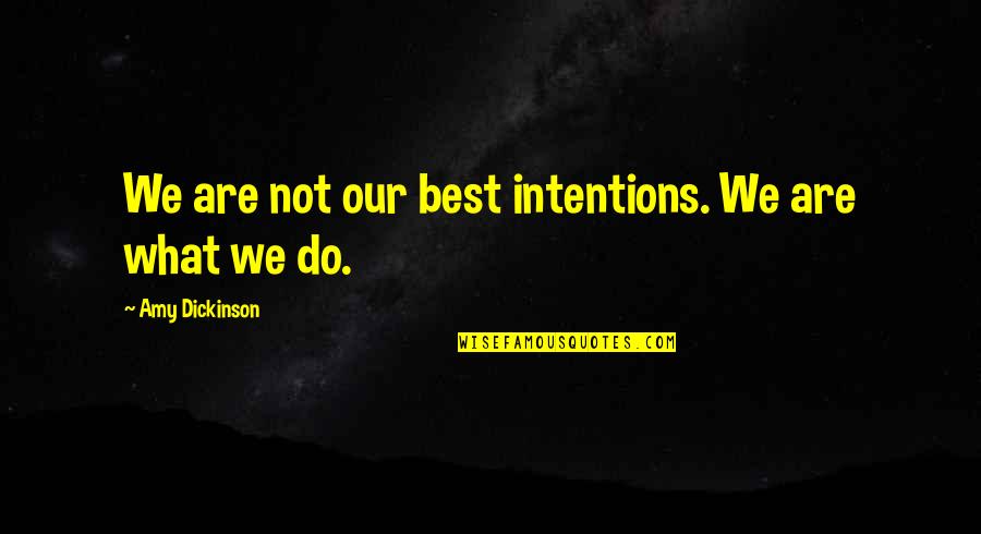 Intent To Hurt Quotes By Amy Dickinson: We are not our best intentions. We are