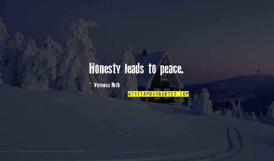 Intented Quotes By Veronica Roth: Honesty leads to peace.