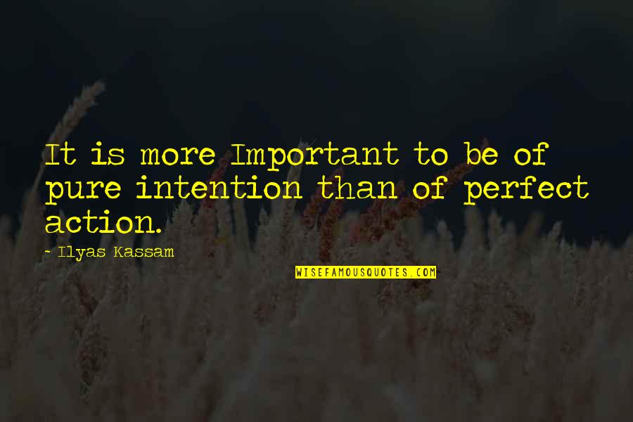 Intention And Action Quotes By Ilyas Kassam: It is more Important to be of pure