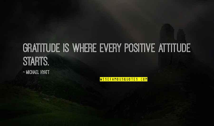 Intentional Thinking Quotes By Michael Hyatt: Gratitude is where every positive attitude starts.