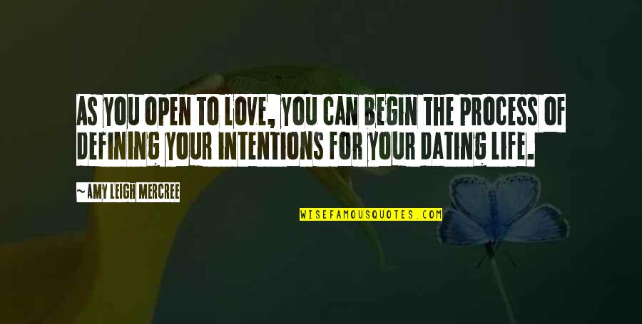 Intentions Quotes By Amy Leigh Mercree: As you open to love, you can begin