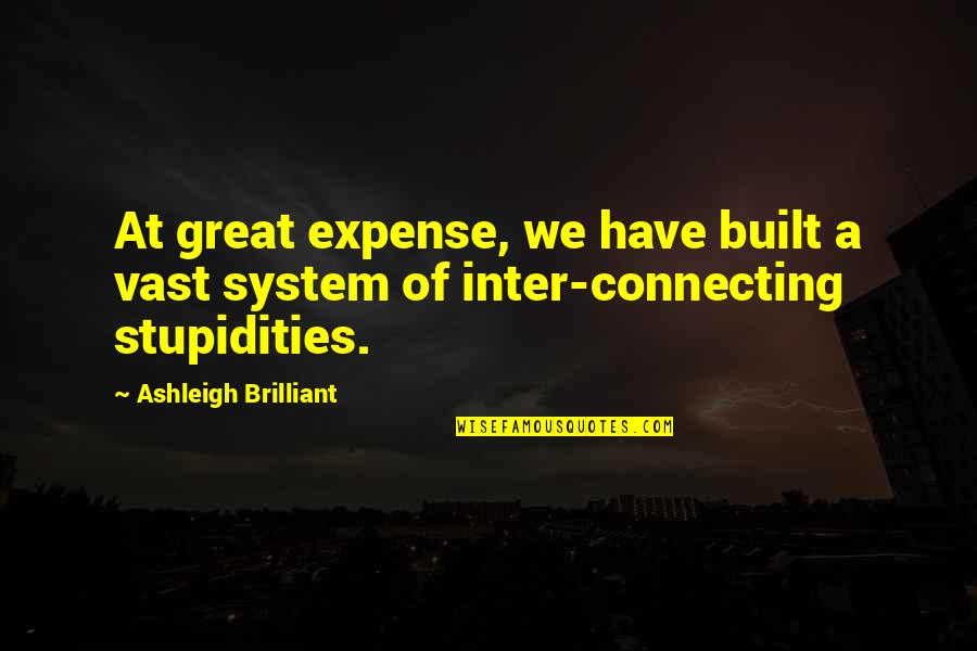 Inter Quotes By Ashleigh Brilliant: At great expense, we have built a vast