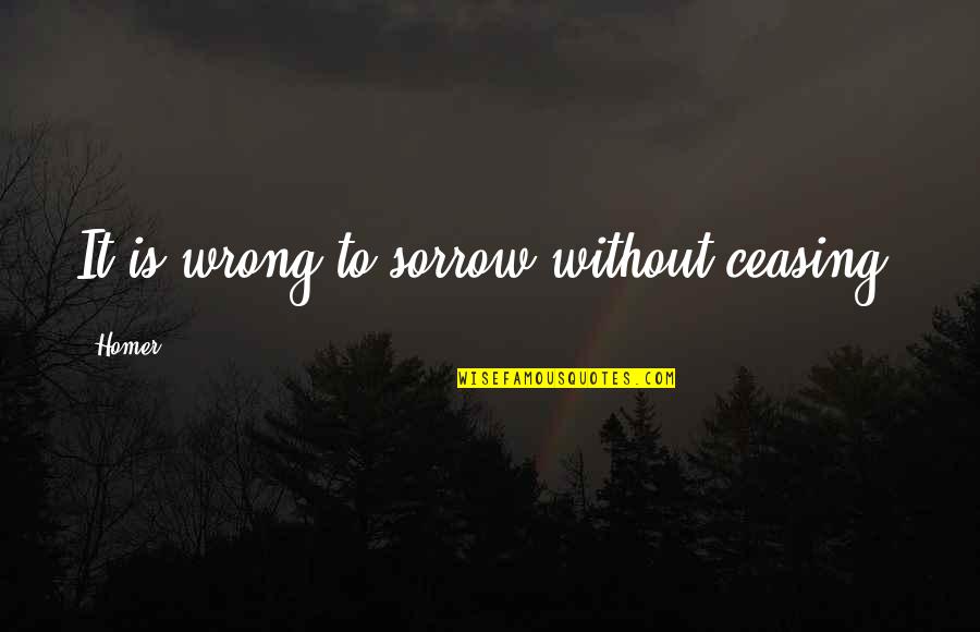 Interaksi Simbolik Quotes By Homer: It is wrong to sorrow without ceasing.
