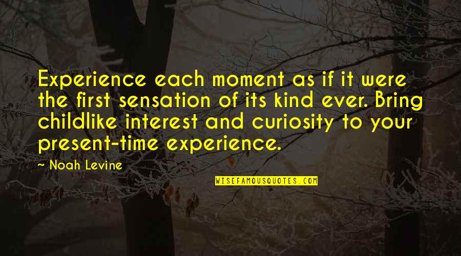 Interest Quotes By Noah Levine: Experience each moment as if it were the