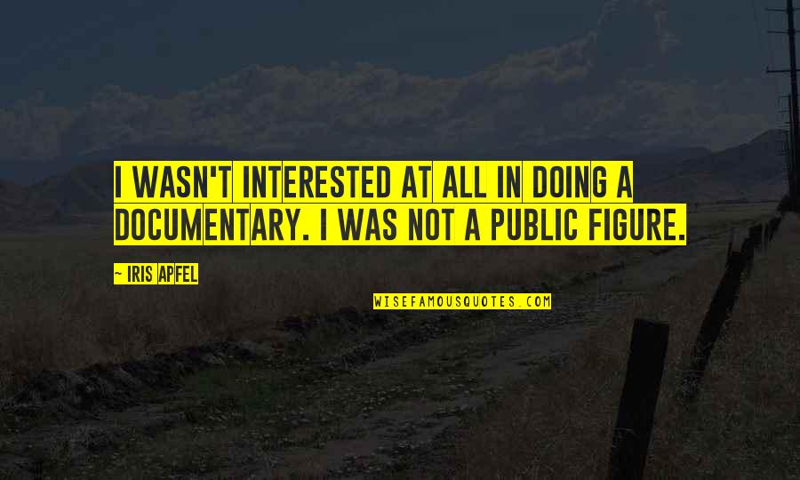Interested Quotes By Iris Apfel: I wasn't interested at all in doing a
